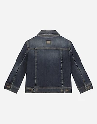 Blue wash stretch denim jacket
