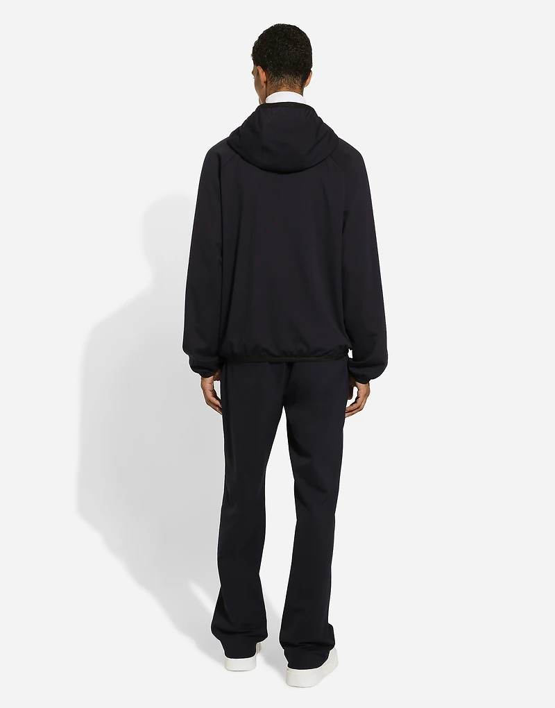 Jersey jacket with hood