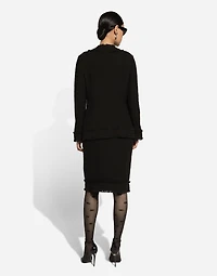 Tweed midi skirt with DG logo