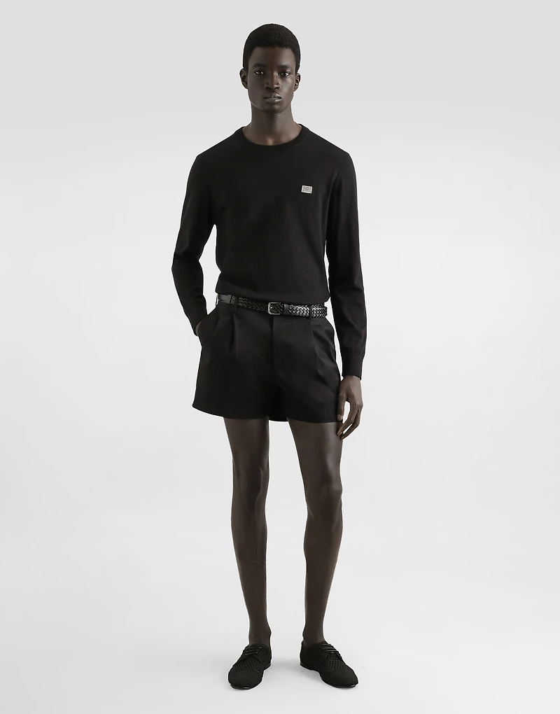 Cotton gabardine shorts