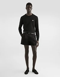 Cotton gabardine shorts