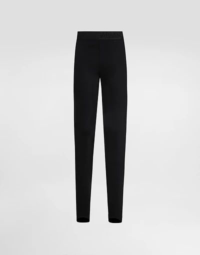 Technical jersey leggings with branded elastic