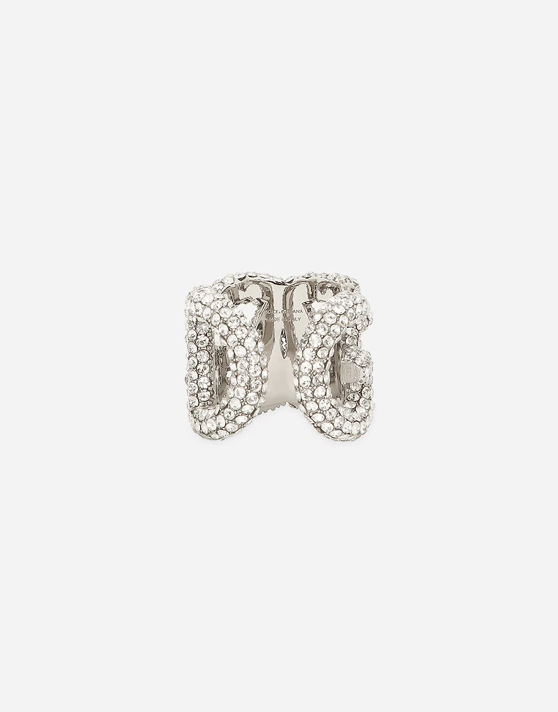 Rhinestone ring with DG logo