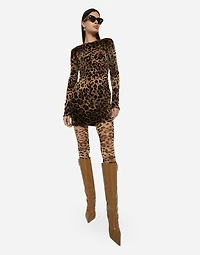 Short chenille jacquard dress with DG logo