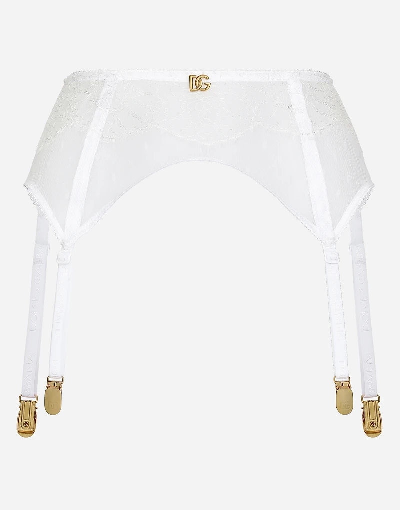 Lace suspender belt with DG logo