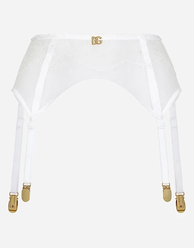 Lace suspender belt with DG logo