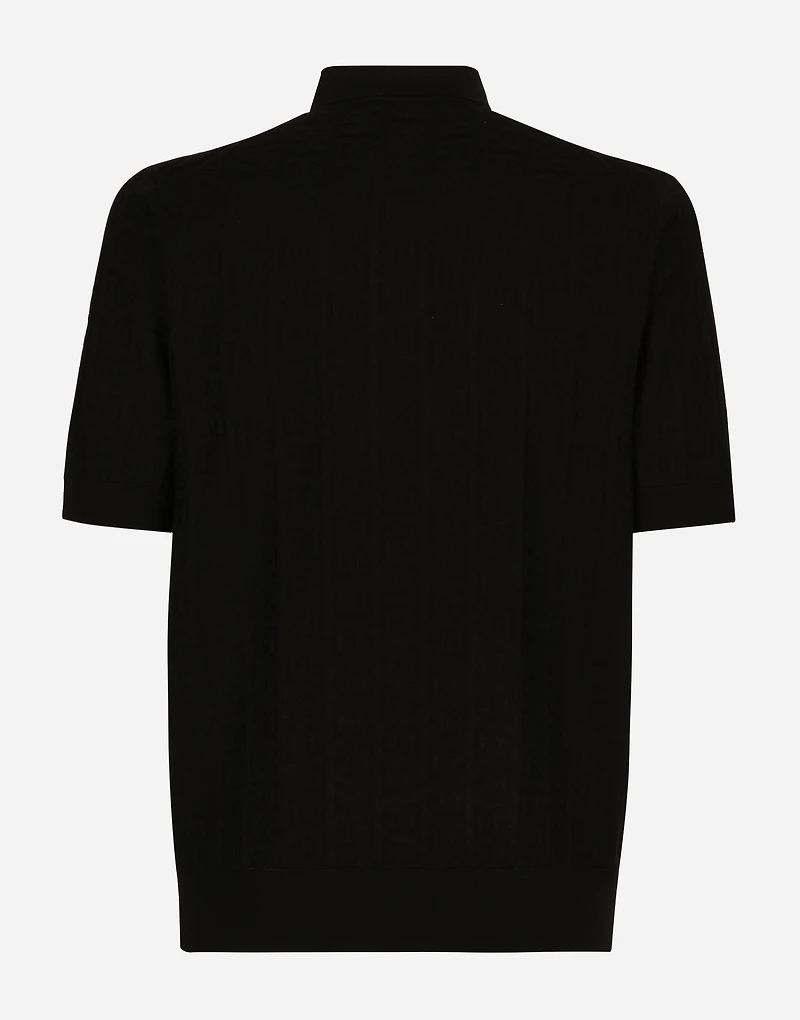 Silk jacquard polo-shirt with DG logo