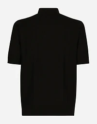 Silk jacquard polo-shirt with DG logo