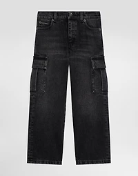 Denim cargo trousers