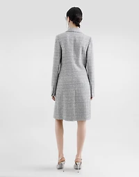 Single-breasted lamé tweed bouclé coat