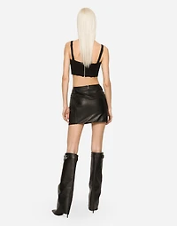 Nappa leather miniskirt