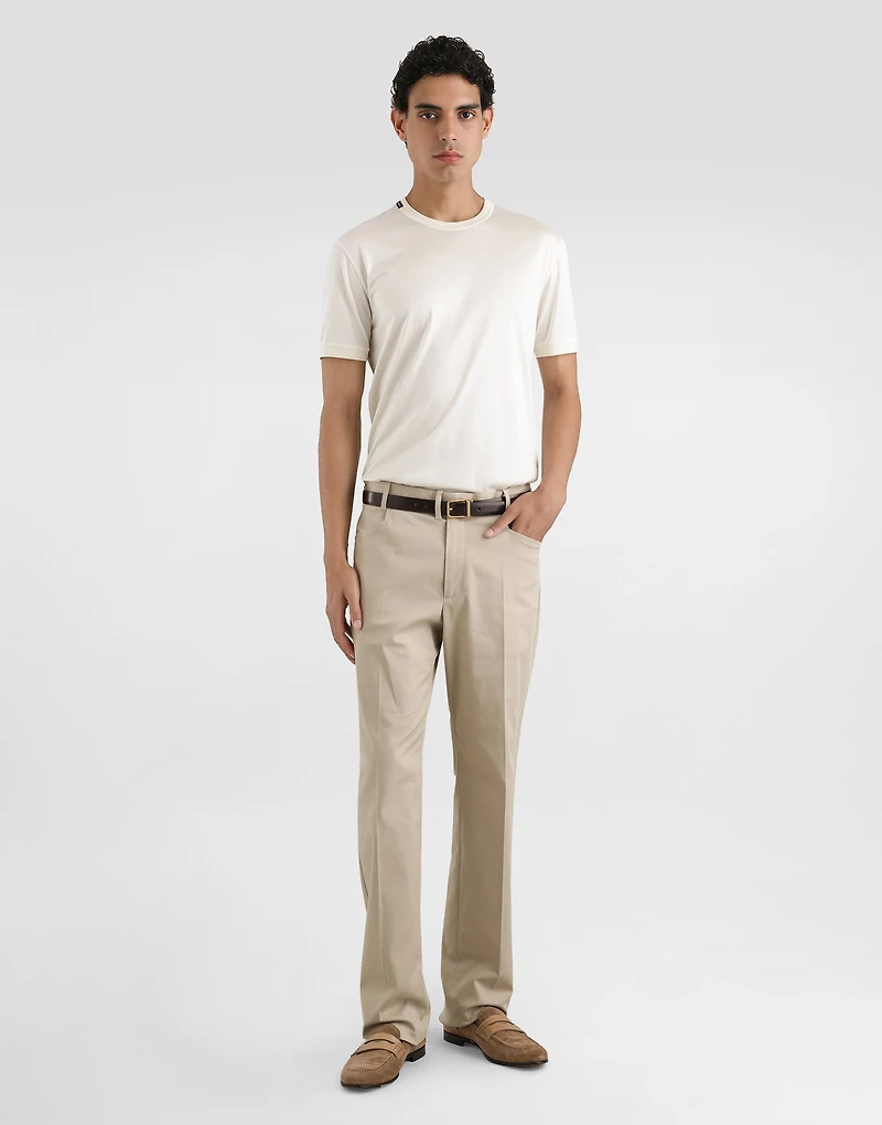 Short-sleeved silk t-shirt