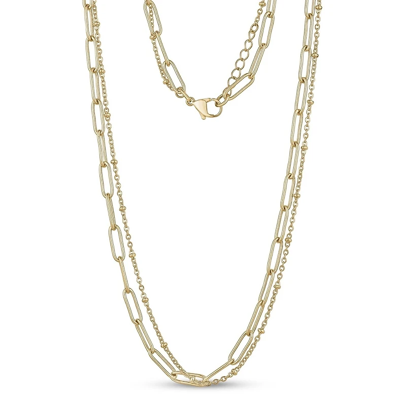 Gold Tone Stainless Steel Paper Clip Chain - 18