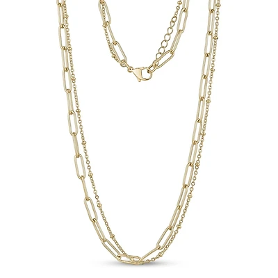 Gold Tone Stainless Steel Paper Clip Chain - 18