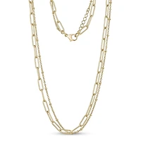 Gold Tone Stainless Steel Paper Clip Chain - 18