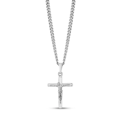 Pendentif Crois Crucifix en Acier Inoxidable avec Chaine - 24