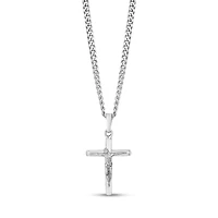 Pendentif Crois Crucifix en Acier Inoxidable avec Chaine - 24