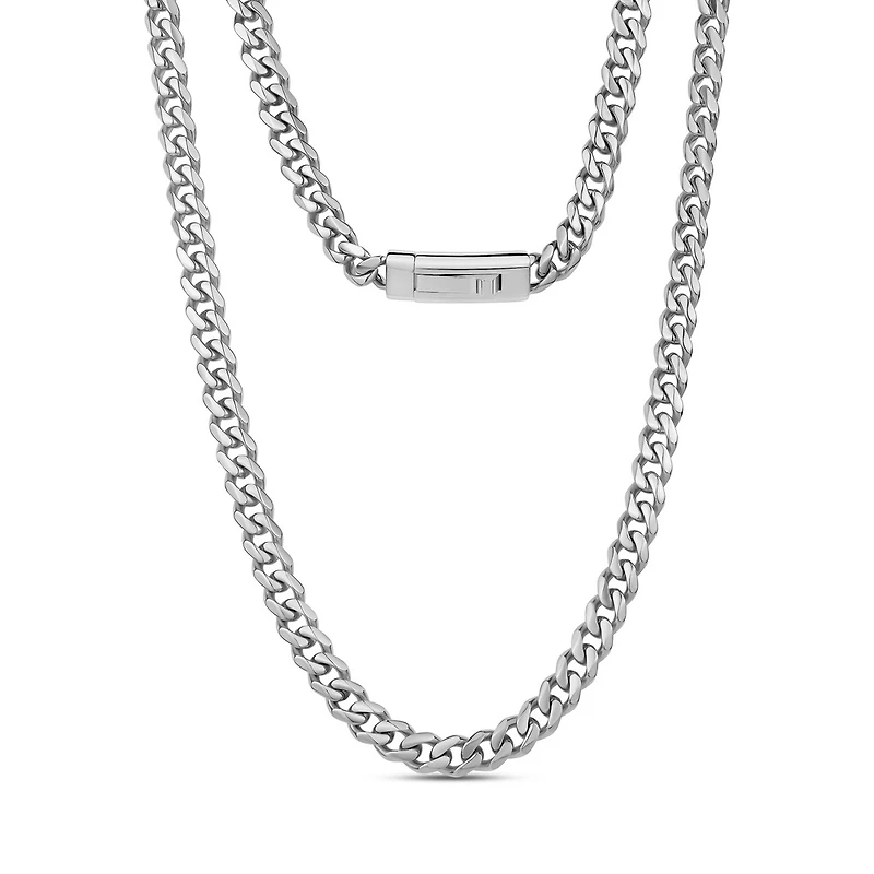 Chaine À Maillons Cubain de 7mm en Acier Inoxidable - 22
