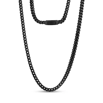 Chaine À Maillons Franco de 5mm en Acier Inoxidable Noir - 22
