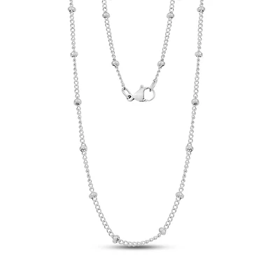 Chaine Gourmette avec Billes en Acier Inoxidable - 18