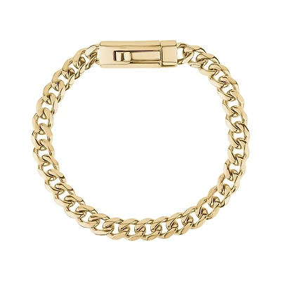 Bracelet À Maillons Cubain de 7mm en Acier Inoxidable Dorée - 8.5