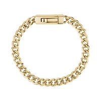 Bracelet À Maillons Cubain de 7mm en Acier Inoxidable Dorée - 8.5