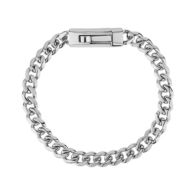 Bracelet À Maillons Cubain de 7mm en Acier Inoxidable - 8.5