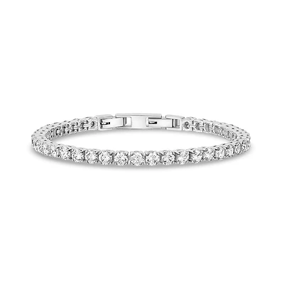 Bracelet Tennis de 4mm avec Zircon Cubique en Acier Inoxidable - 7.5