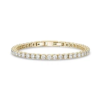 Gold Tone Stainless Steel 4mm Tennis Bracelet with Cubic Zirconia - 7.5