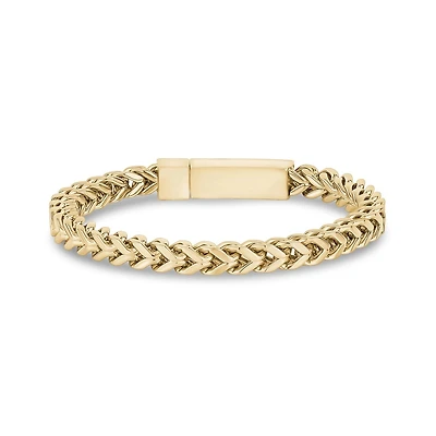 Bracelet à Maillons Franco de 6mm en Acier Inoxydable Doré - 8.5