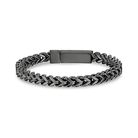 Bracelet À Maillons Franco de 6mm en Acier Inoxidable Noir - 8.5