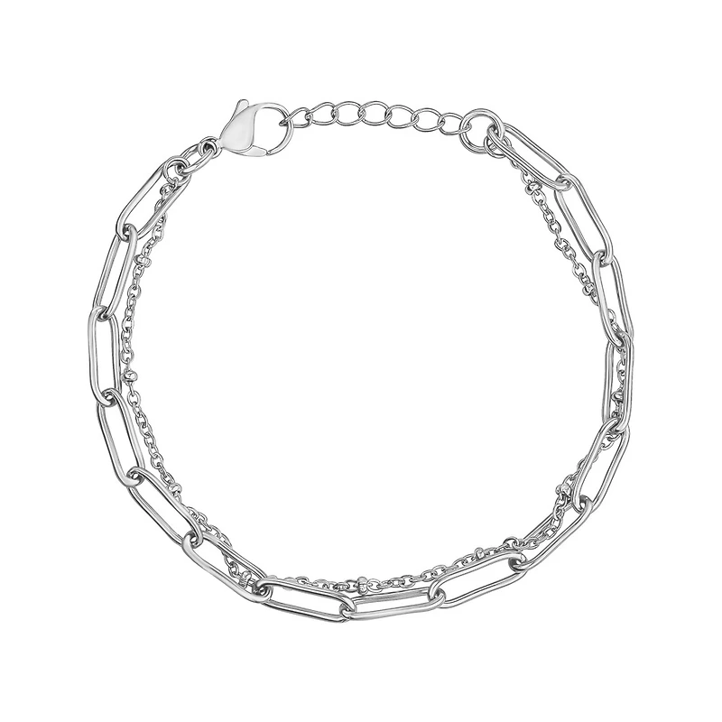 Bracelet À Maillons Trombone en Acier Inoxidable - 7
