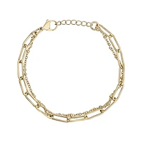 Bracelet À Maillons Trombone en Acier Inoxidable Dorée - 7