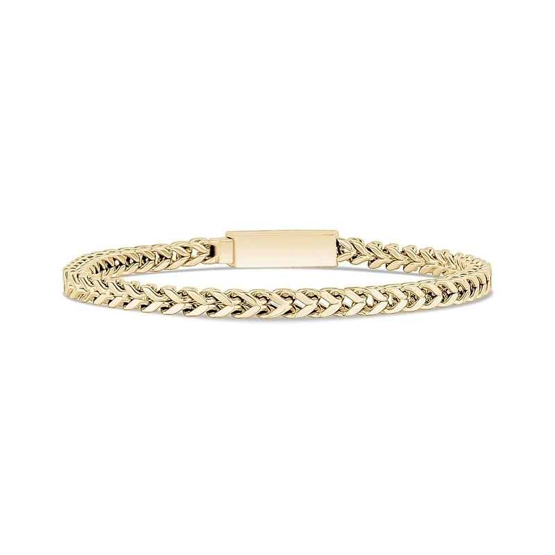 Bracelet À Maillons Franco de 4mm en Acier Inoxidable Dorée - 8.5