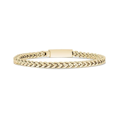 Bracelet À Maillons Franco de 4mm en Acier Inoxidable Dorée - 8.5