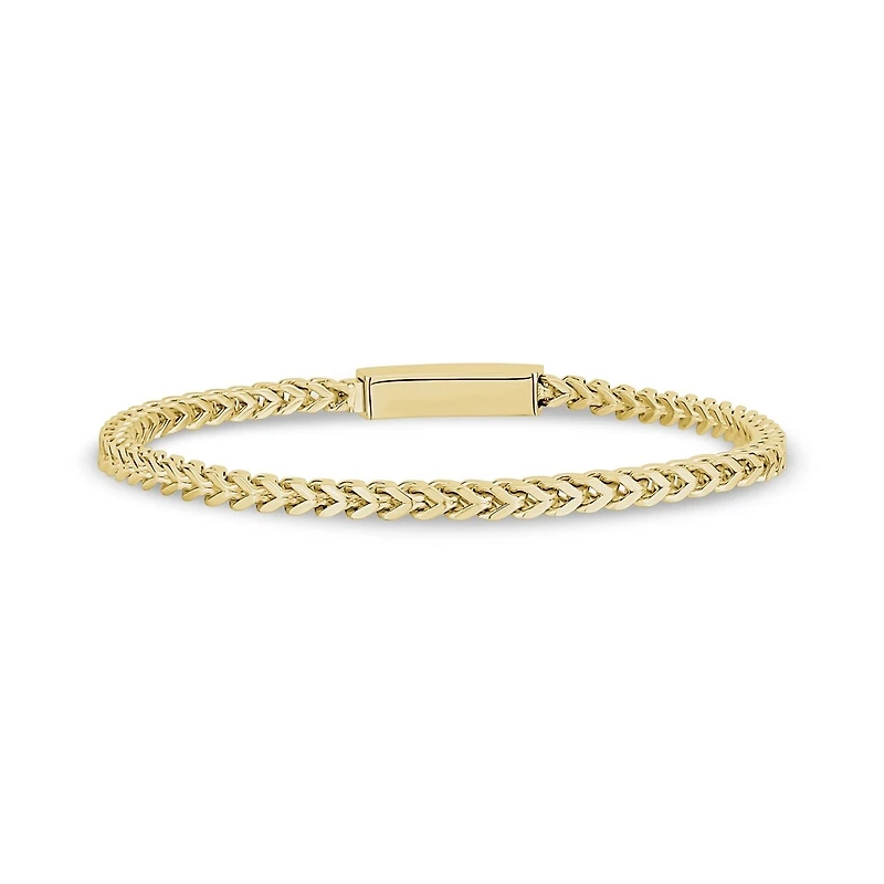Bracelet À Maillons Franco de 3mm en Acier Inoxidable Dorée - 8.5