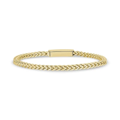 Bracelet À Maillons Franco de 3mm en Acier Inoxidable Dorée - 8.5