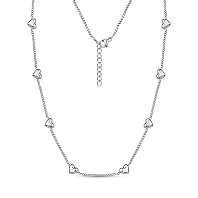 Collier à Maillons de la Station en Forme de Coeur en Acier Inoxydable - 17