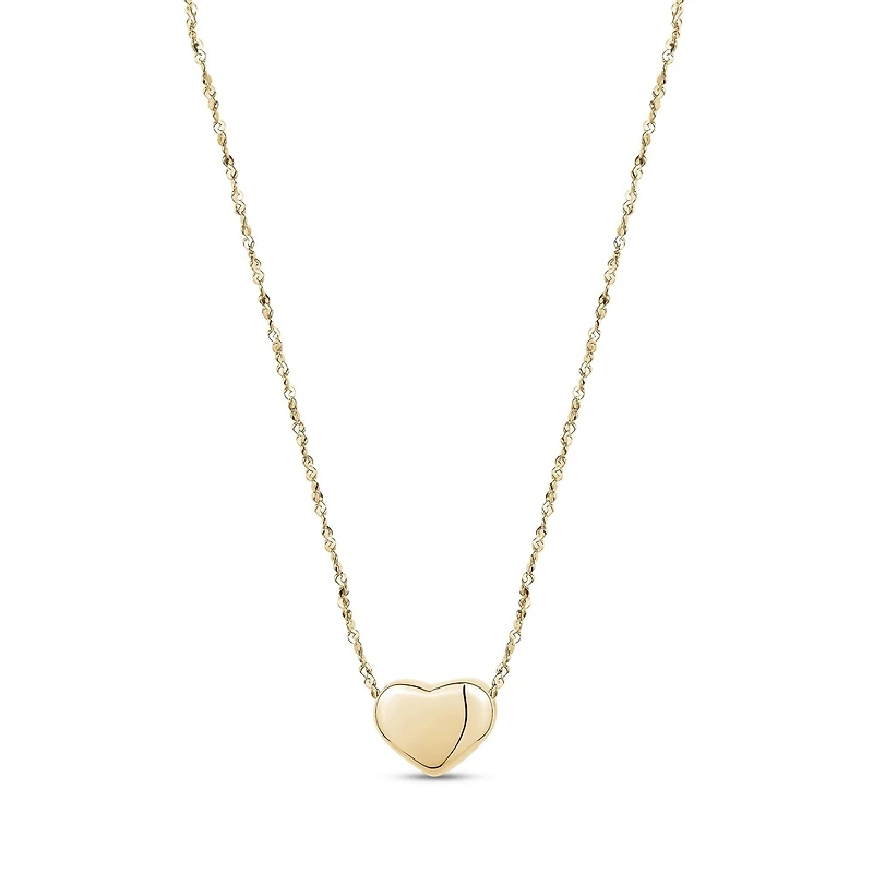 Collier à Charme en Forme de Coeur en Acier Inoxydable Doré Avec Chaîne - 17