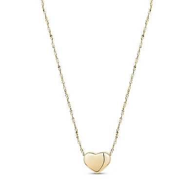 Collier à Charme en Forme de Coeur en Acier Inoxydable Doré Avec Chaîne - 17