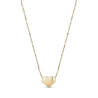 Collier à Charme en Forme de Coeur en Acier Inoxydable Doré Avec Chaîne - 17