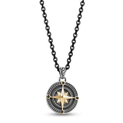 Pendentif Étoile du Nord en Acier Inoxidable avec Chaîne - 24