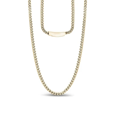 Chaîne à Maillons Franco de 3mm en Acier Inoxidable Dorée - 24