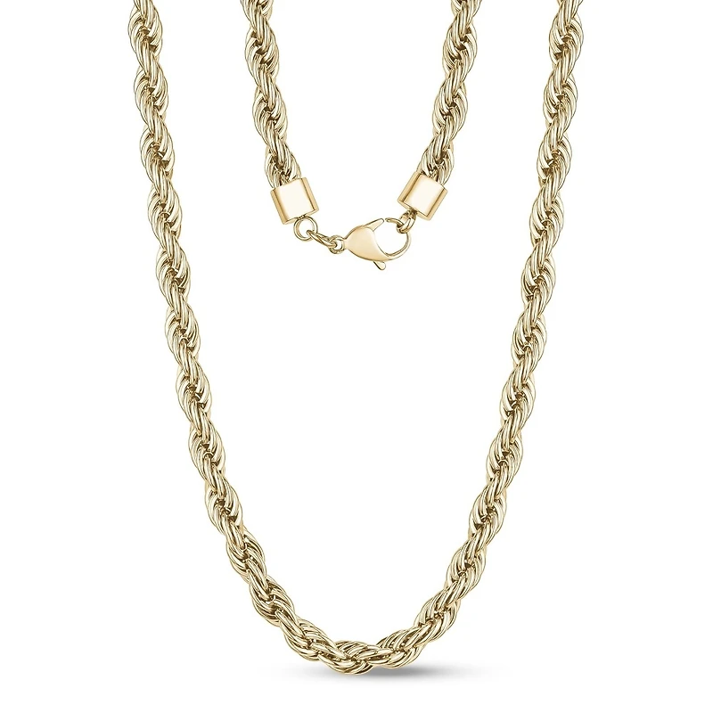 Chaîne de Corde de 8mm en Acier Inoxidable Dorée - 24