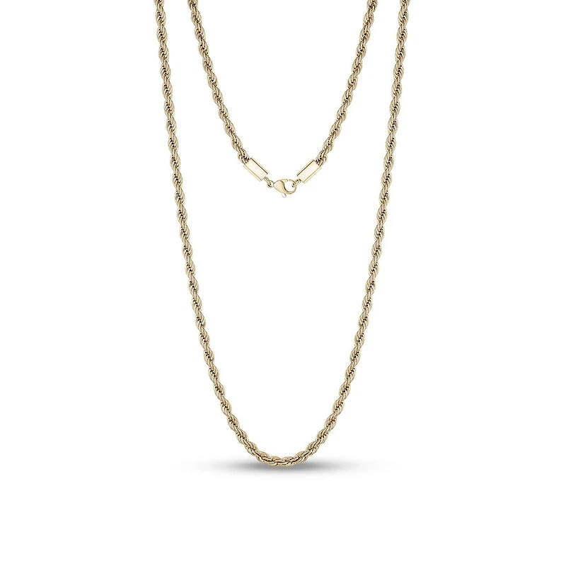Chaîne de Corde de 4mm en Acier Inoxidable Dorée - 18