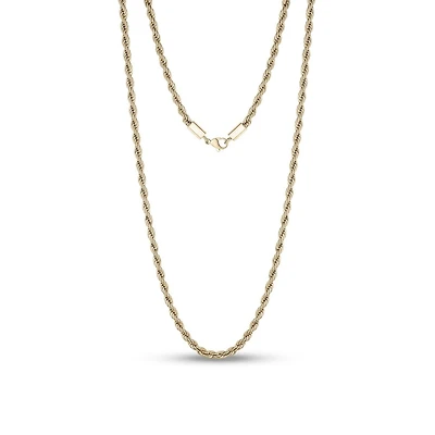 Chaîne de Corde de 4mm en Acier Inoxidable Dorée - 18