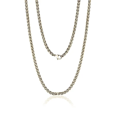 Chaîne à Maillons de Blé de 4mm en Acier Inoxidable Doré - 24