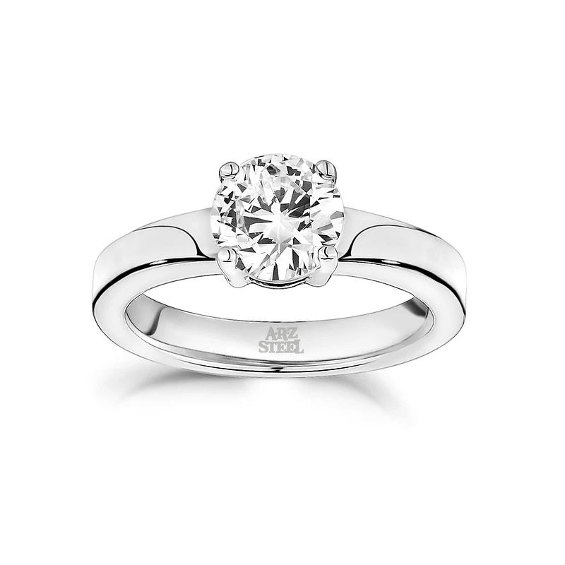 Bague Solitaire avec Zircon Cubique. Color: blanc | Doucet Latendresse