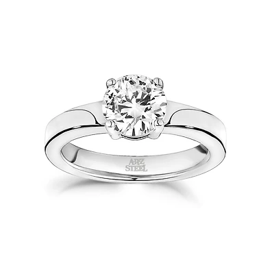 Bague Solitaire avec Zircon Cubique - Taille 5 à 9. Color: blanc | Doucet Latendresse