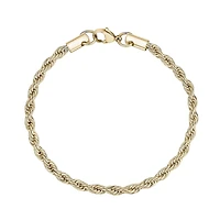 Bracelet À Maillons Torsadé de 4mm en Acier Inoxydable Dorée - 7.5